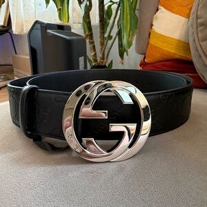 Men’s Gucci Black Leather Belt